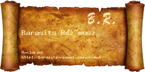 Barasits Rémusz névjegykártya